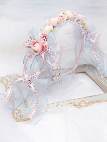 Lolita Wedding Headband KC Flower Nastri Bows Lolita Accessori per capelli - milanoo.com - Modalova