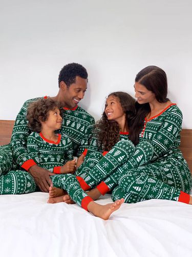 Pigiama natalizio in famiglia per pantaloni modello natalizio in poliestere per adulti Top 2 pezzi - milanoo.com - Modalova