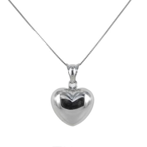 Collana ciondolo cuore grande lucido in oro e argento - cappagli gioielli - Modalova