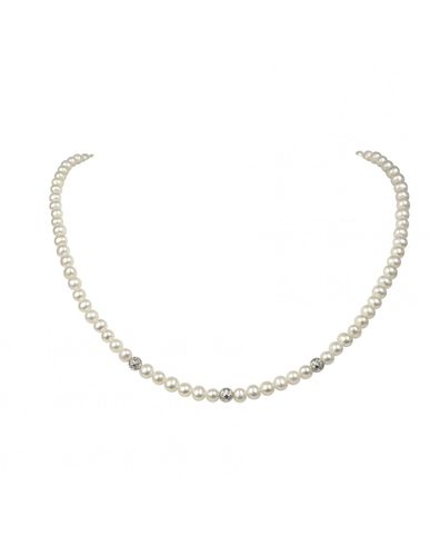 Collana di perle e oro bianco 18kt PCL6111 - Miluna - Modalova