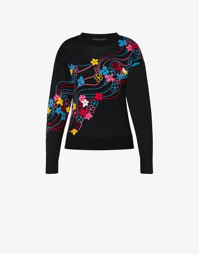 Pullover In Lana Floating Flowers - Boutique Moschino - Modalova