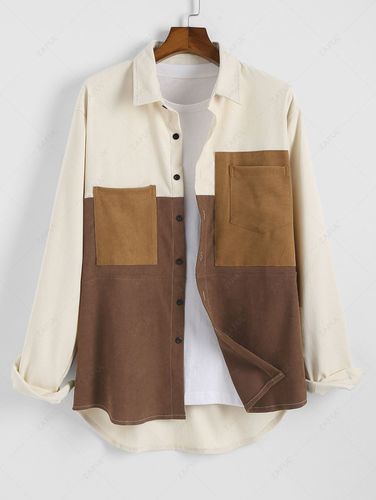 A Contrasto Camicia con Manica Lunga - ZAFUL - Modalova