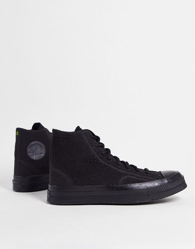 Chuck 70 Hi - Sneakers in maglia testurizzata nera con suola vulcanizzata-Nero - Converse - Modalova