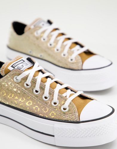 Chuck Taylor Ox - Sneakers oro metallico leopardato con suola platform - Converse - Modalova