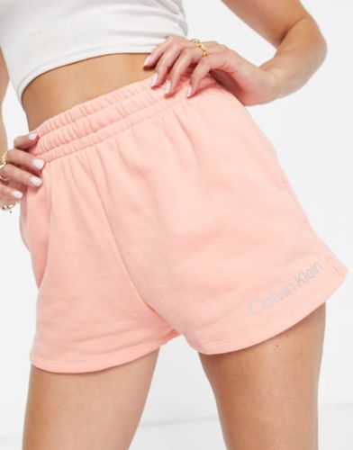 Pantaloncini in maglia rosa con logo in coordinato - Calvin Klein Performance - Modalova