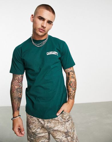 T-shirt con scritta stile college verde - Carhartt WIP - Modalova