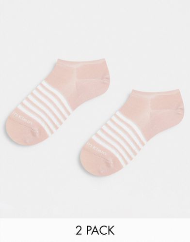 CK - Luna - Confezione da 2 paia di calzini sportivi rosa a righe - Calvin Klein - Modalova