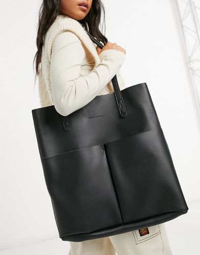 Maxi borsa sfoderata con due tasche e pochette rimovibile nera - Claudia Canova - Modalova