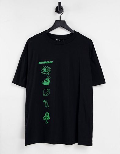 Saturn Trip - T-shirt nera con logo - Another Reason - Modalova