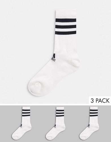 Adidas Training - Confezione da 3 calzini bianchi con 3 strisce-Bianco - adidas performance - Modalova