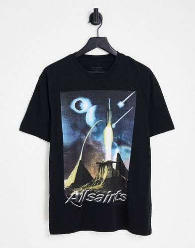 T-shirt nera con stampa di Andromeda sul retro-Nero - AllSaints - Modalova