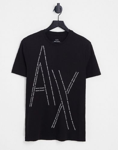 AX - T-shirt nera con scritta del logo-Nero - Armani Exchange - Modalova