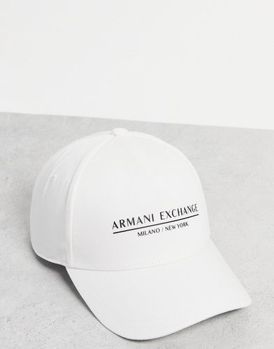 Cappello con visiera bianco con logo - Armani Exchange - Modalova