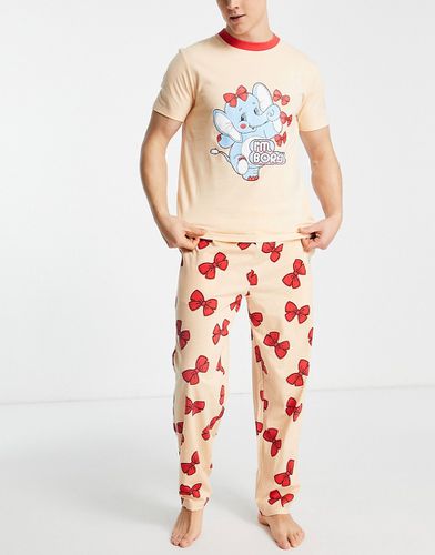 Completo pigiama da casa con T-shirt e pantaloni con stampa con elefante - ASOS DESIGN - Modalova
