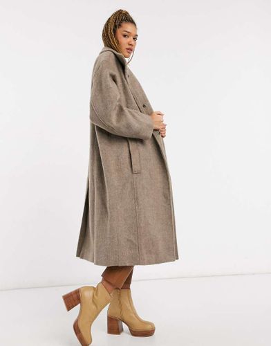 Cappotto lungo oversize grigio - ASOS DESIGN - Modalova