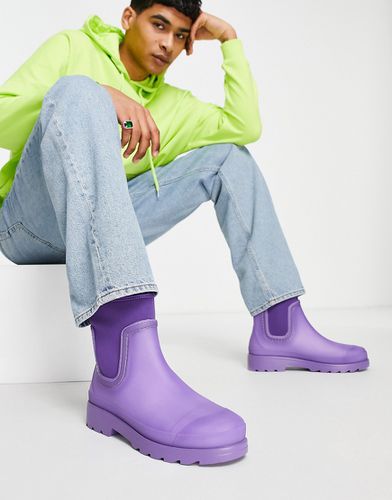 Chelsea - Stivali da pioggia con dettaglio in tessuto scuba viola - ASOS DESIGN - Modalova
