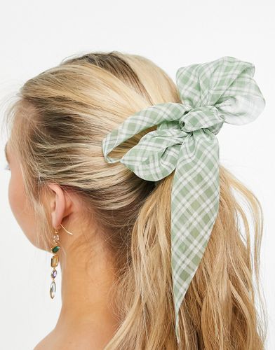 Foulard per capelli in tessuto trasparente verde a quadri - ASOS DESIGN - Modalova