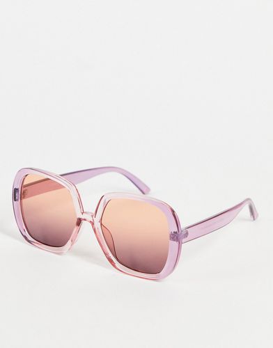 Occhiali da sole con montatura oversize anni '70 rosa sfumato - PINK - ASOS DESIGN - Modalova