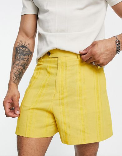 Pantaloncini bermuda eleganti color senape a righe-Giallo - ASOS DESIGN - Modalova