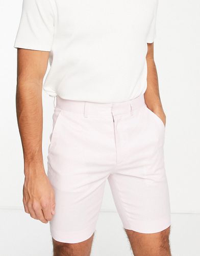 Pantaloncini skinny eleganti in misto lino pastello - ASOS DESIGN - Modalova