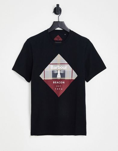 Becker - T-shirt nera con logo a quadri - Barbour Beacon - Modalova
