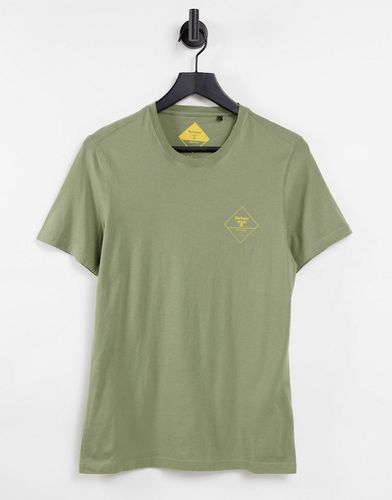 T-shirt kaki con logo piccolo a rombo - Barbour Beacon - Modalova
