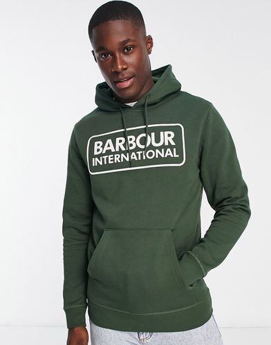 Popover - Felpa con cappuccio verde con logo - Barbour International - Modalova