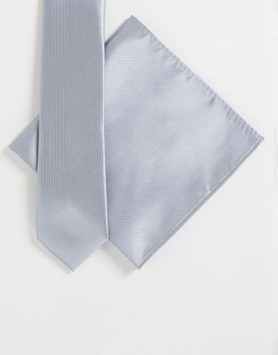 Cravatta e fazzoletto da taschino argento - Gianni Feraud - Modalova