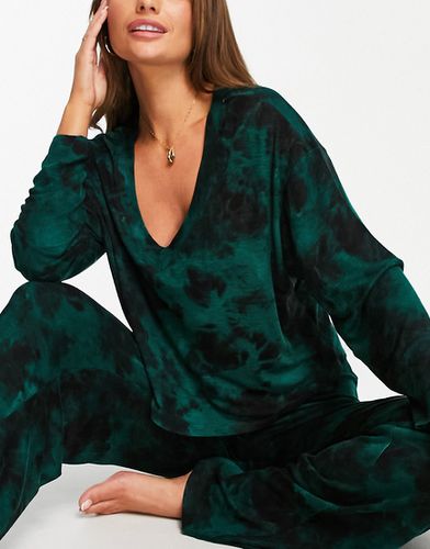Maglia del pigiama con scollo a V tie-dye in coordinato - Gilly Hicks - Modalova