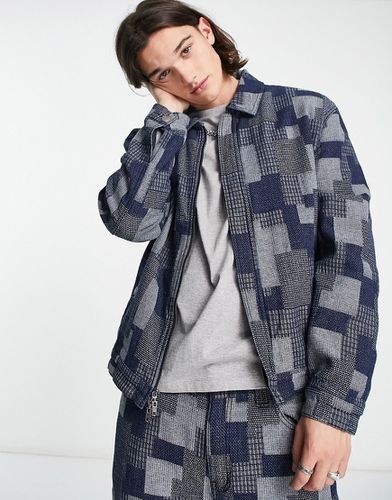 Camicia giacca patchwork multicolore con zip in coordinato - GUESS Originals - Modalova