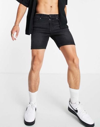 Pantaloncini di jeans skinny nero slavato - Don't Think Twice - Modalova
