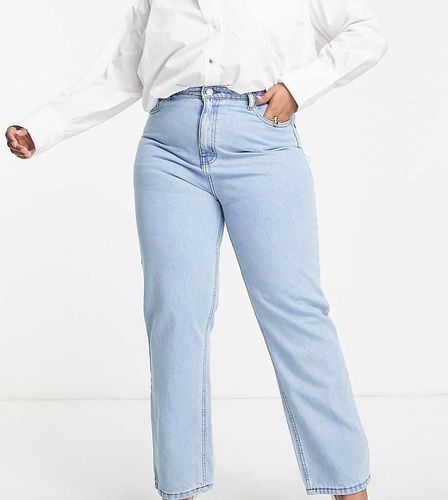Katy - Jeans dritti corti a vita alta lavaggio azzurro-Blu - Don't Think Twice Plus - Modalova
