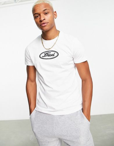 T-Diego - T-shirt con logo circolare bianca-Bianco - Diesel - Modalova