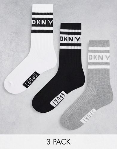 Reed - Confezione da 3 paia di calzini sportivi neri, grigi e bianchi - DKNY - Modalova