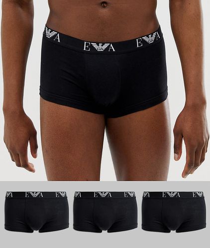 Emporio Armani - Confezione da 3 boxer aderenti neri con logo EVA - Emporio Armani Bodywear - Modalova