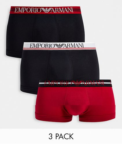 Emporio Armani - Bodywear - Confezione da 3 paia di boxer aderenti neri con elastico in vita assortito - Emporio Armani Bodywear - Modalova