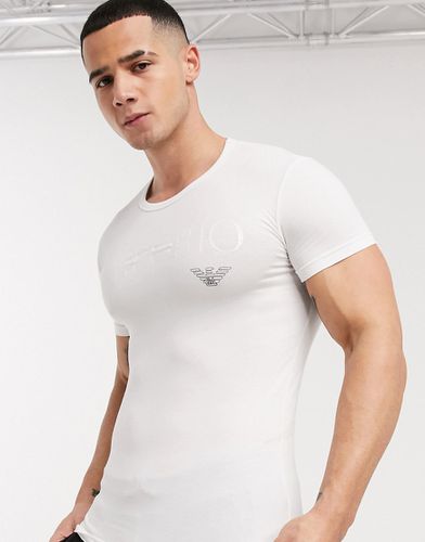 Emporio Armani Loungewear - T-shirt da casa bianca con scritta del logo - Emporio Armani Bodywear - Modalova