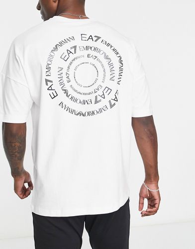 Emporio Armani - T-shirt con stampa del logo sulla schiena-Bianco - EA7 - Modalova
