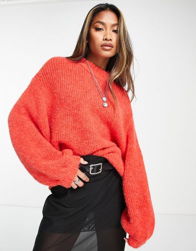 Maglione in misto lana di alpaca con maniche a palloncino rosso intenso - Edited - Modalova