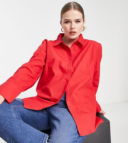 Camicia oversize in cotone rossa - Extro & Vert Plus - Modalova
