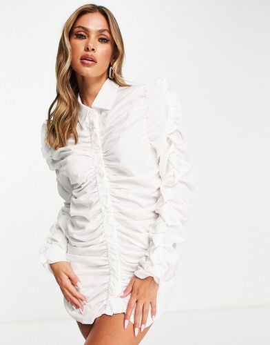 Camicia bianca arricciata-Bianco - Femme Luxe - Modalova