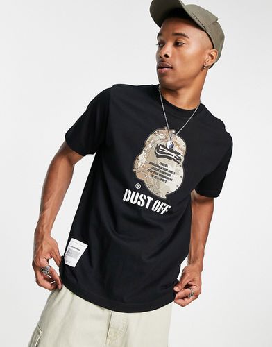 T-shirt nera con scritta "Dust off" - Fingercroxx - Modalova