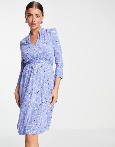 Eloise - Vestito in jersey allacciato in vita blu con stampa - French Connection - Modalova