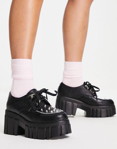 Scarpe creepers stringati neri con borchie-Nero - Koi Footwear - Modalova