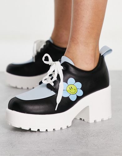 KOI - Wallflower - Scarpe nere con stampa a fiori e suola spessa-Nero - Koi Footwear - Modalova