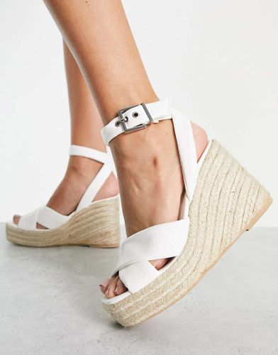 Espadrilles flatform in similpelle PU bianche-Bianco - Kaltur - Modalova