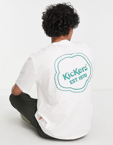 T-shirt bianca con logo in rilievo sulla schiena-Bianco - Kickers - Modalova