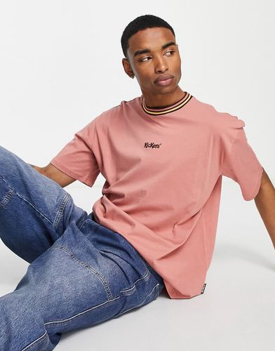 T-shirt rosa con logo piccolo - Kickers - Modalova