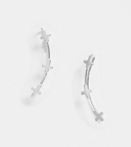 Orecchini ear cuff in argento sterling con croce - Kingsley Ryan - Modalova
