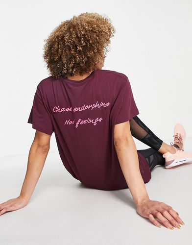 T-shirt da palestra oversize viola profondo con scritta - Hoxton Haus - Modalova